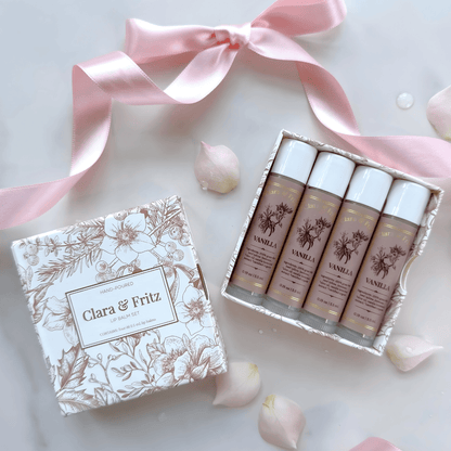 Clara &amp; Fritz Tallow Shop Lip Balm vanilla Lip Balm Boxed Set (4 Pack)