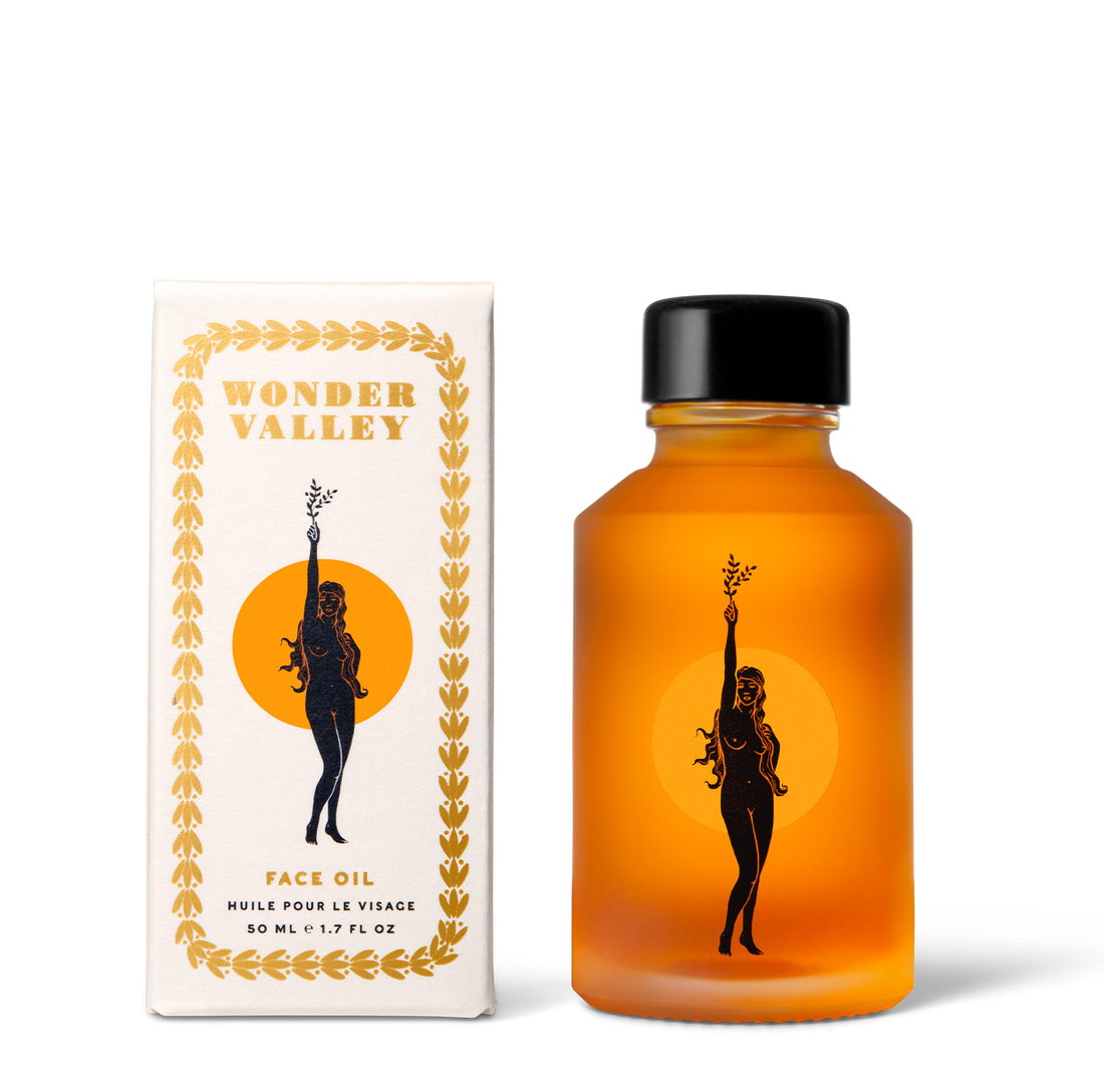 Orange bottle and box with &