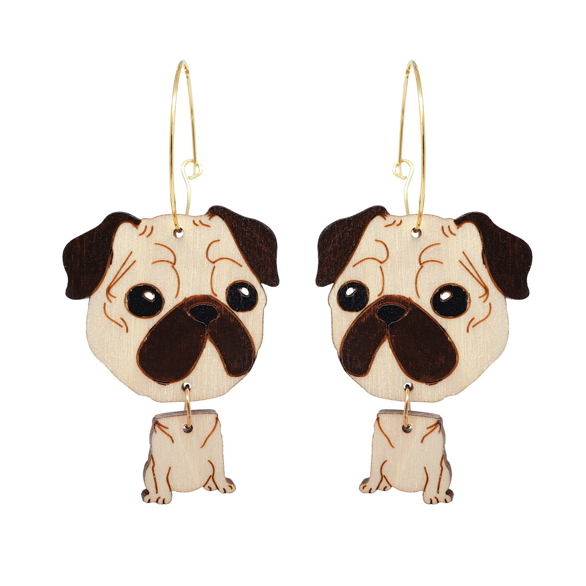 Pug Hoop Earrings