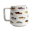 Mug with fish illustrations on a white background