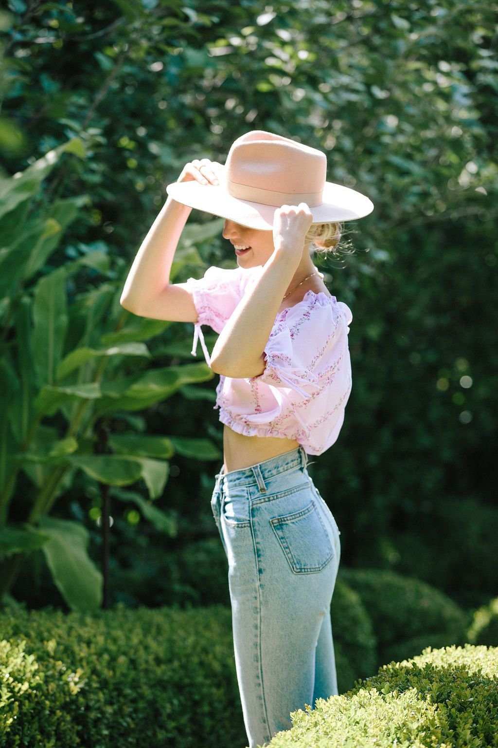 Dahlia Purple Floral Crop Top