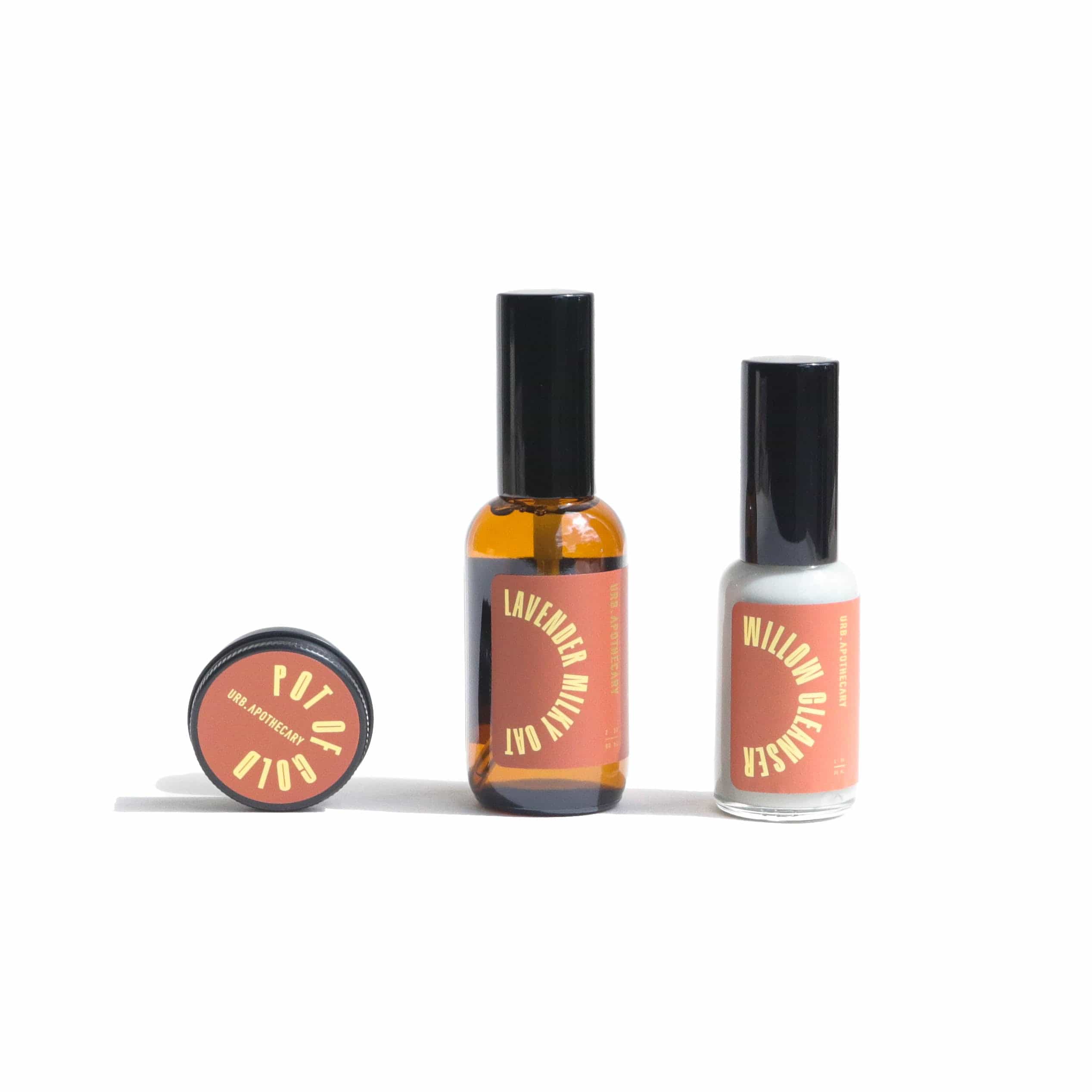 URB APOTHECARY CLEANSER Travel-Size / Willow/ Lavender Mist/ Pot of Gold Balm Daily Cleansing Bundle with Willow Cleanser - Prone Skin