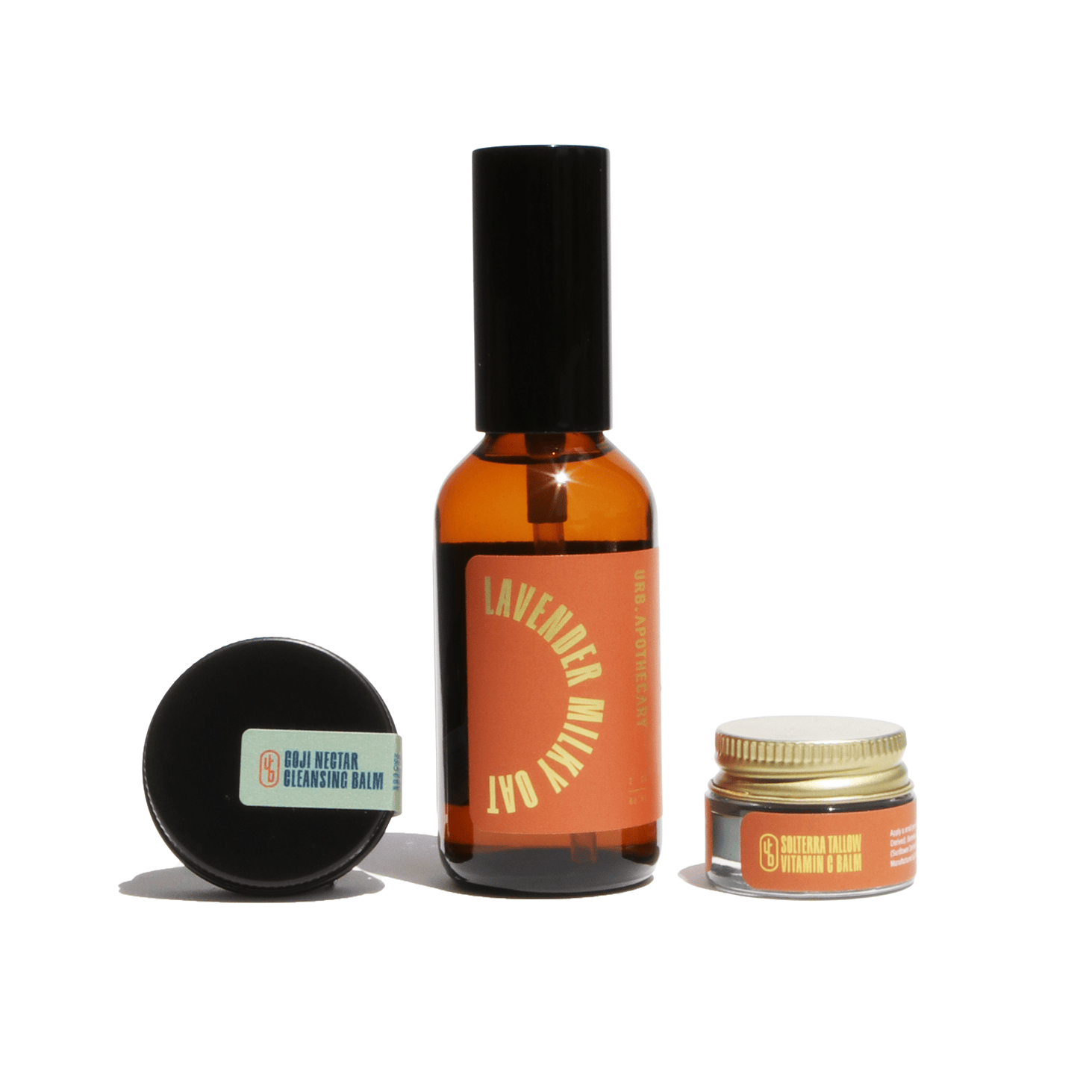 URB APOTHECARY CLEANSER Travel-Size / Goji / Lavender Mist / Solterra Tallow Vitamin C Balm Daily Cleansing Bundle with Goji Nectar Cleansing Balm - Normal/Mature Skin