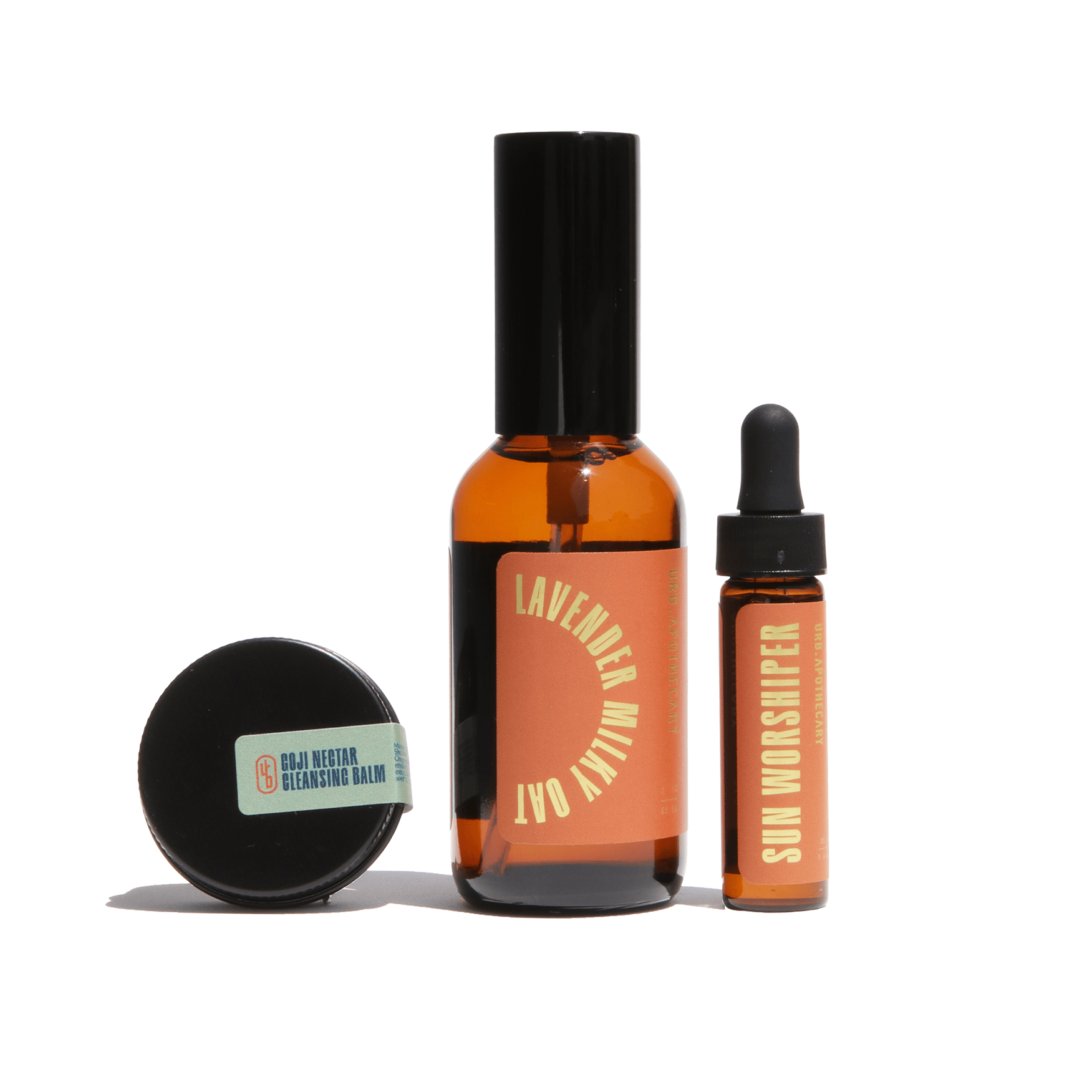 URB APOTHECARY CLEANSER Travel-Size / Goji / Lavender Mist / Sun Worshiper Serum Daily Cleansing Bundle with Goji Nectar Cleansing Balm - Normal/Mature Skin