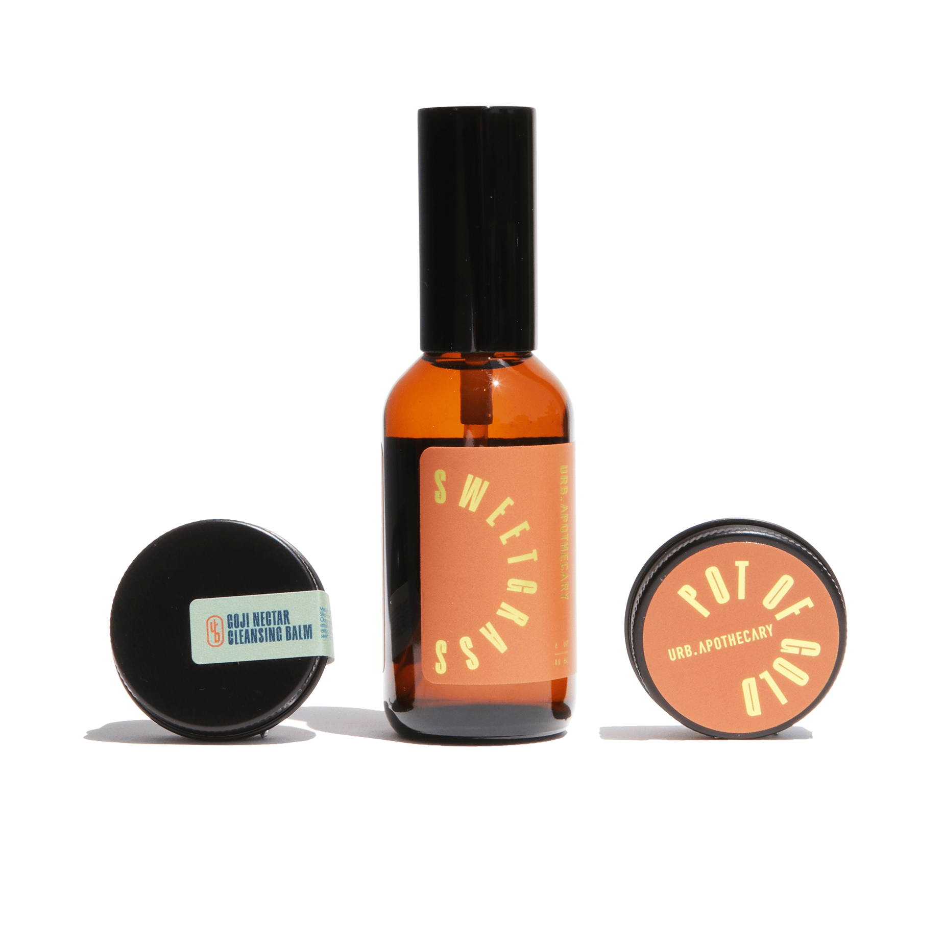 URB APOTHECARY CLEANSER Travel-Size / Goji / Sweetgrass Mist / Pot of Gold Daily Cleansing Bundle with Goji Nectar Cleansing Balm - Normal/Mature Skin