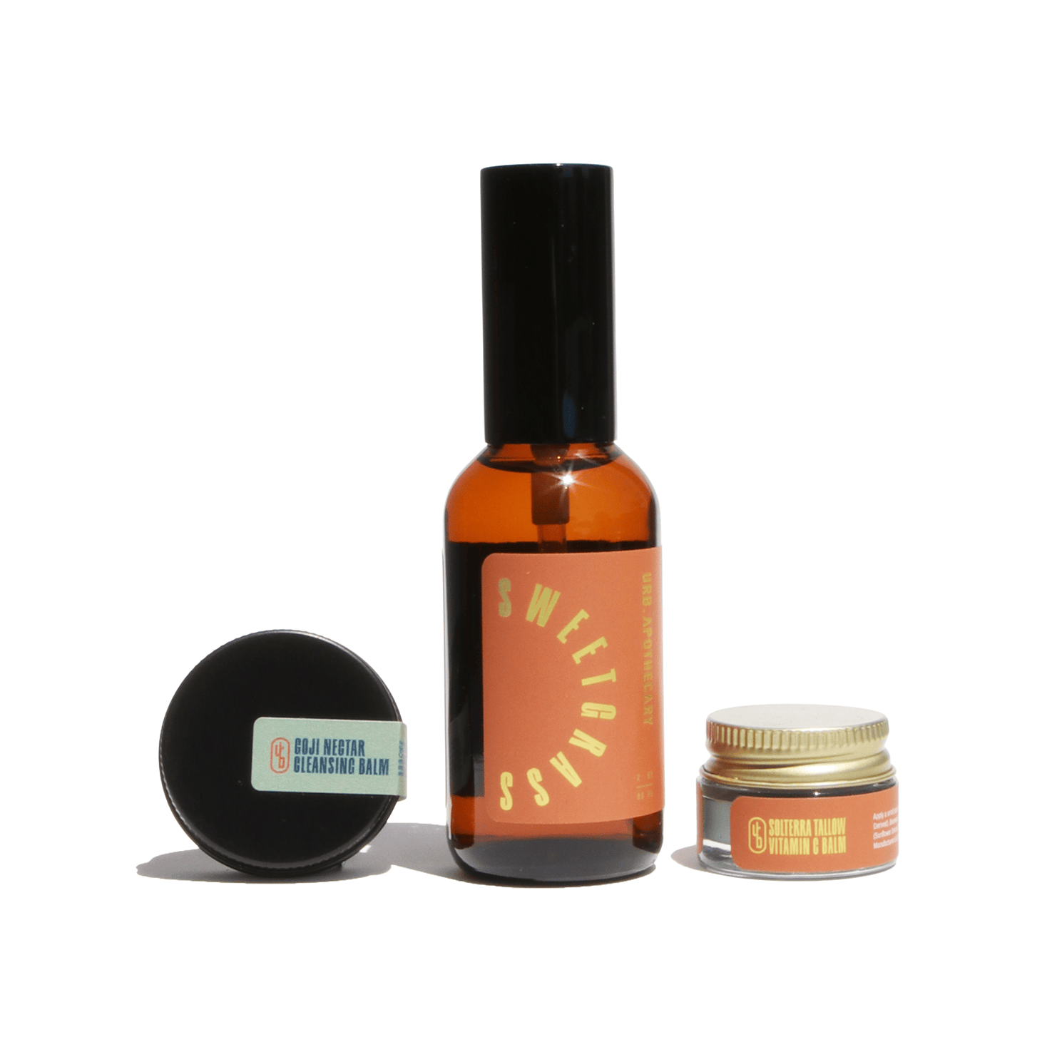 URB APOTHECARY CLEANSER Travel-Size / Goji / Sweetgrass Mist / Solterra Tallow Vitamin C Balm Daily Cleansing Bundle with Goji Nectar Cleansing Balm - Normal/Mature Skin