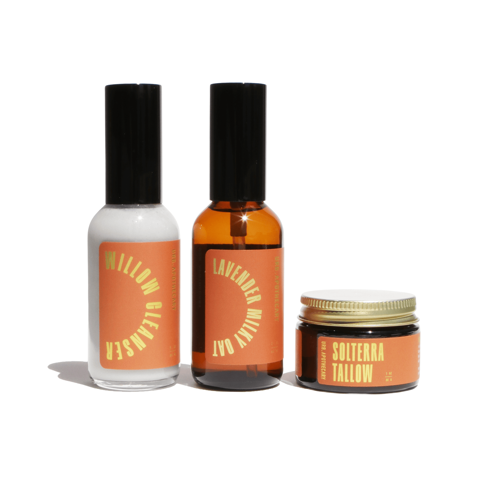 URB APOTHECARY CLEANSER Full-Size / Willow/ Lavender Mist/ Solterra Tallow Vitamin C Balm Daily Cleansing Bundle with Willow Cleanser - Prone Skin
