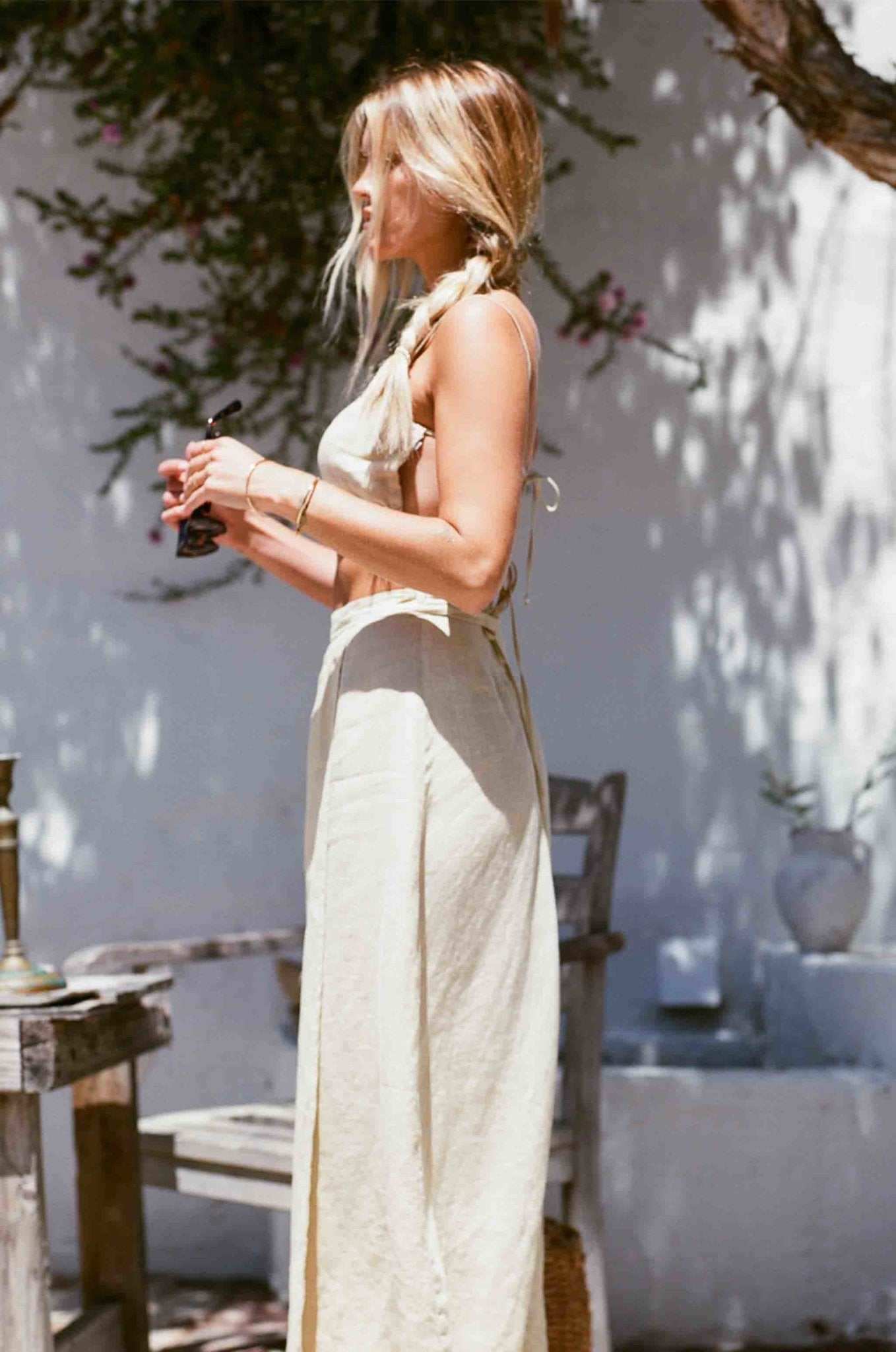Daisy Two-Piece Linen Set - Sage Green