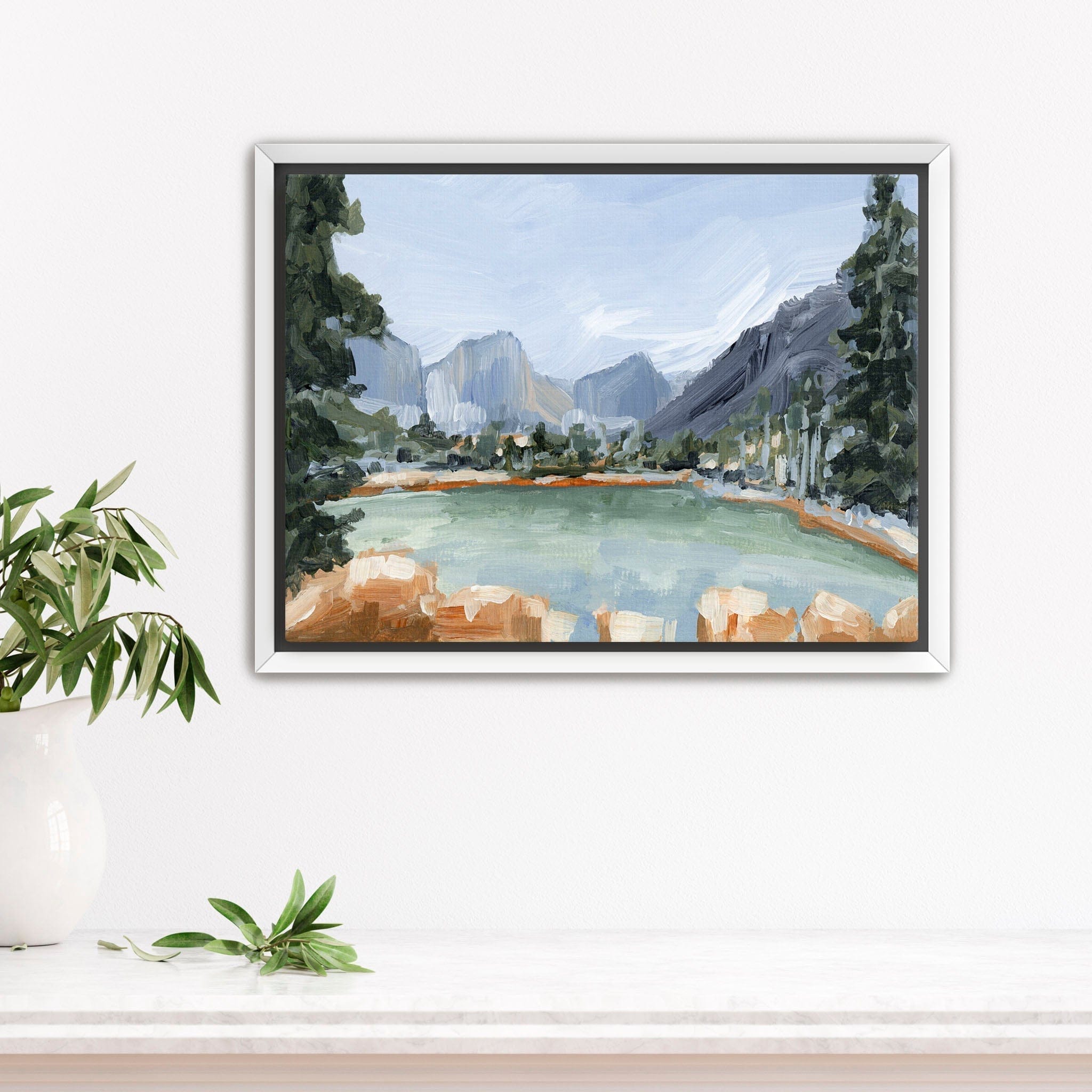 Katie Garrison Art Print Stretched Canvas / 8x10 in / White Frame "Delta Lake" Art Print