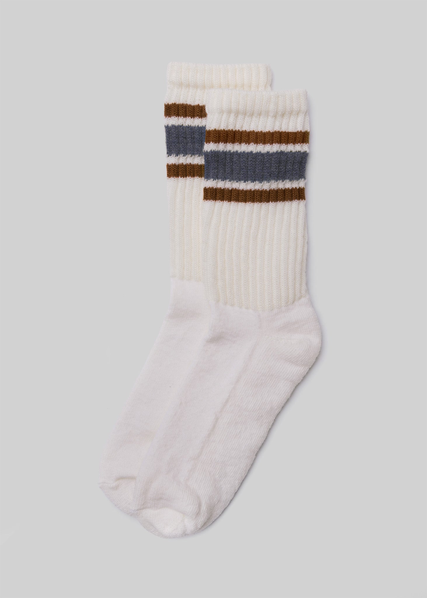 American Trench Socks Denim/Brown / One Size The Merino Retro Stripe
