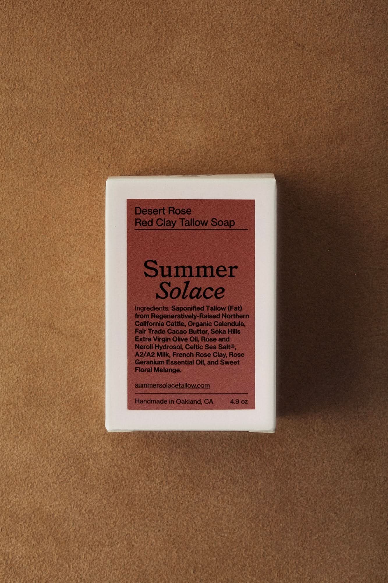 Summer Solace Tallow Tallow Soap Desert Rose – Red Clay Bar Soap | Floral &amp; Cacao Butter Infused