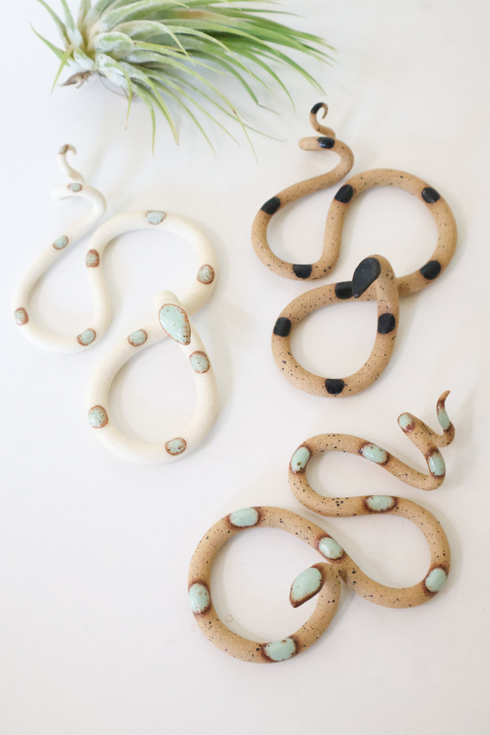 3 Small Ceramic Snakes - My American Goods