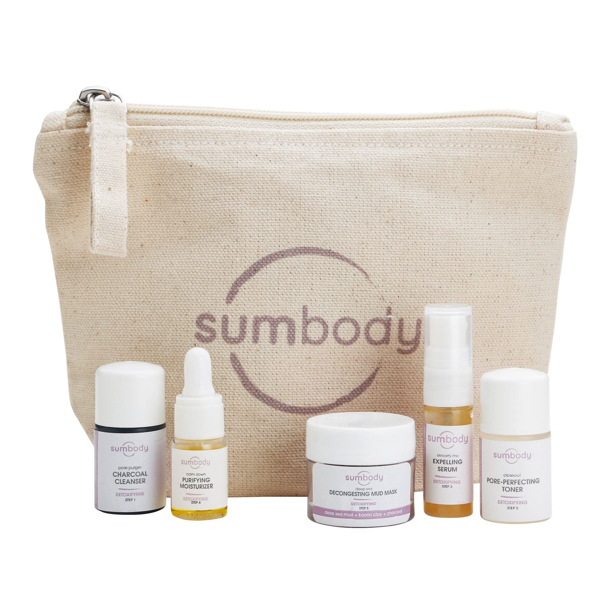 Sumbody Skincare 5 Steps to Perfect Skin Detoxifying Mini Kit