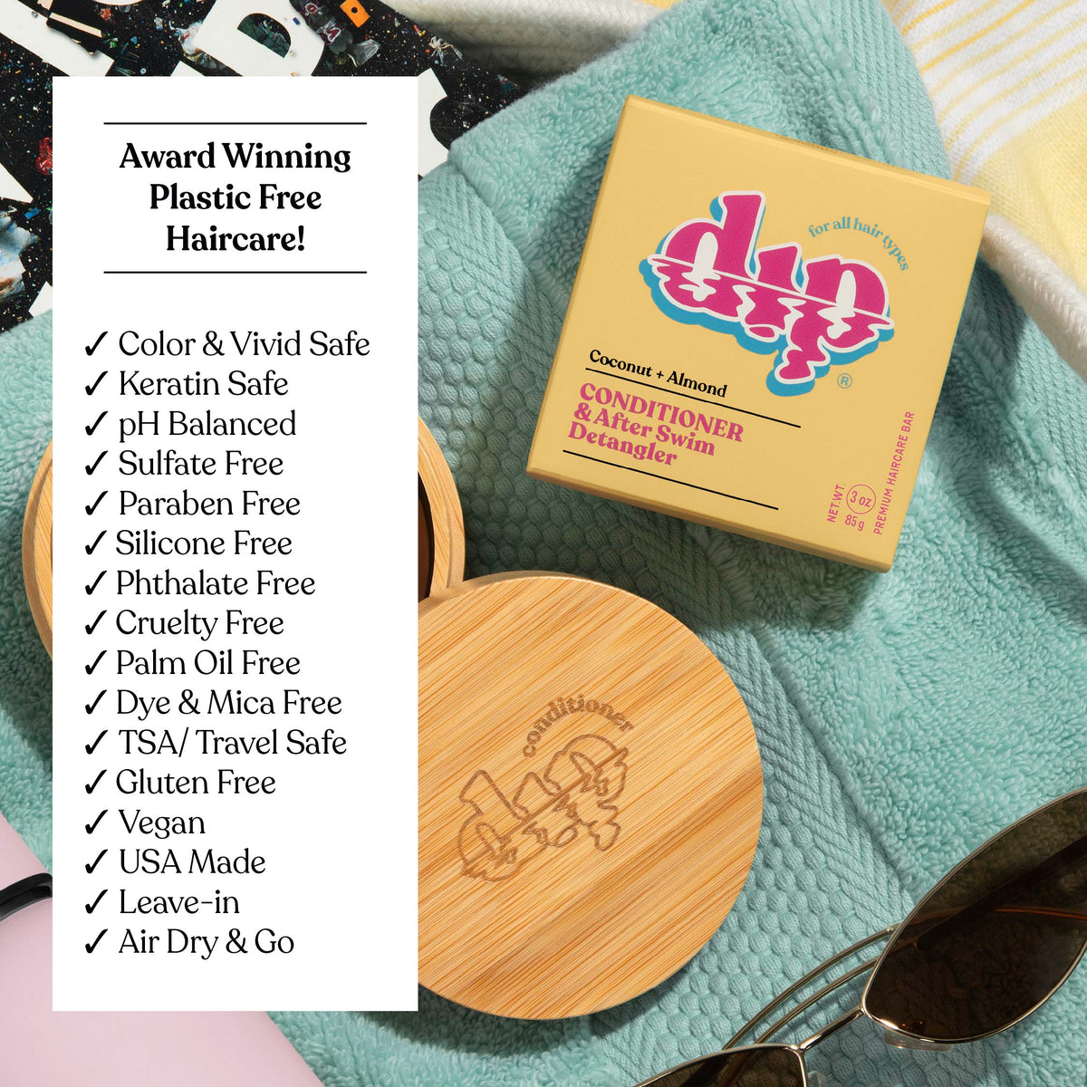 Dip Conditioner Bar &amp; After Swim Detangler - Coconut &amp; Almond