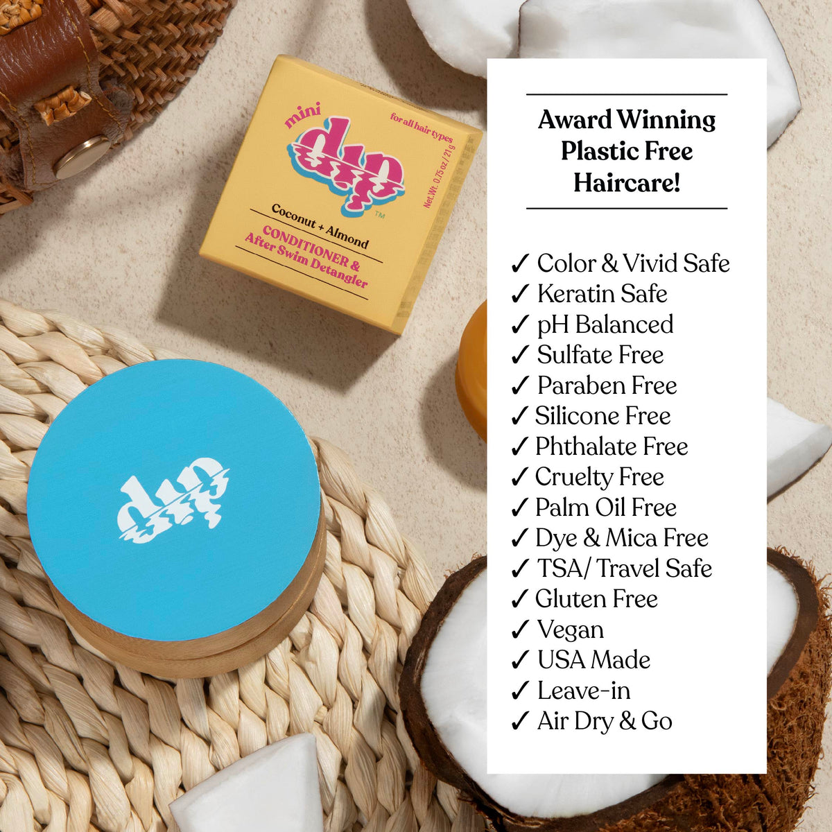 Mini Dip Conditioner &amp; After Swim Detangler - Coconut &amp; Almond