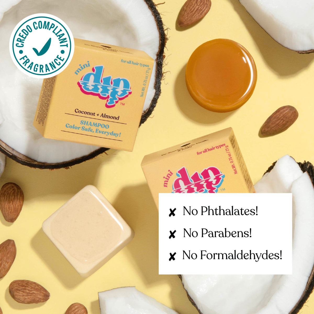 Mini Dip Shampoo Bar: Color Safe, Everyday - Coconut &amp; Almond