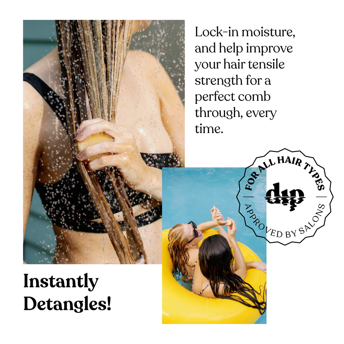 Dip Conditioner Bar &amp; After Swim Detangler - Coconut &amp; Almond