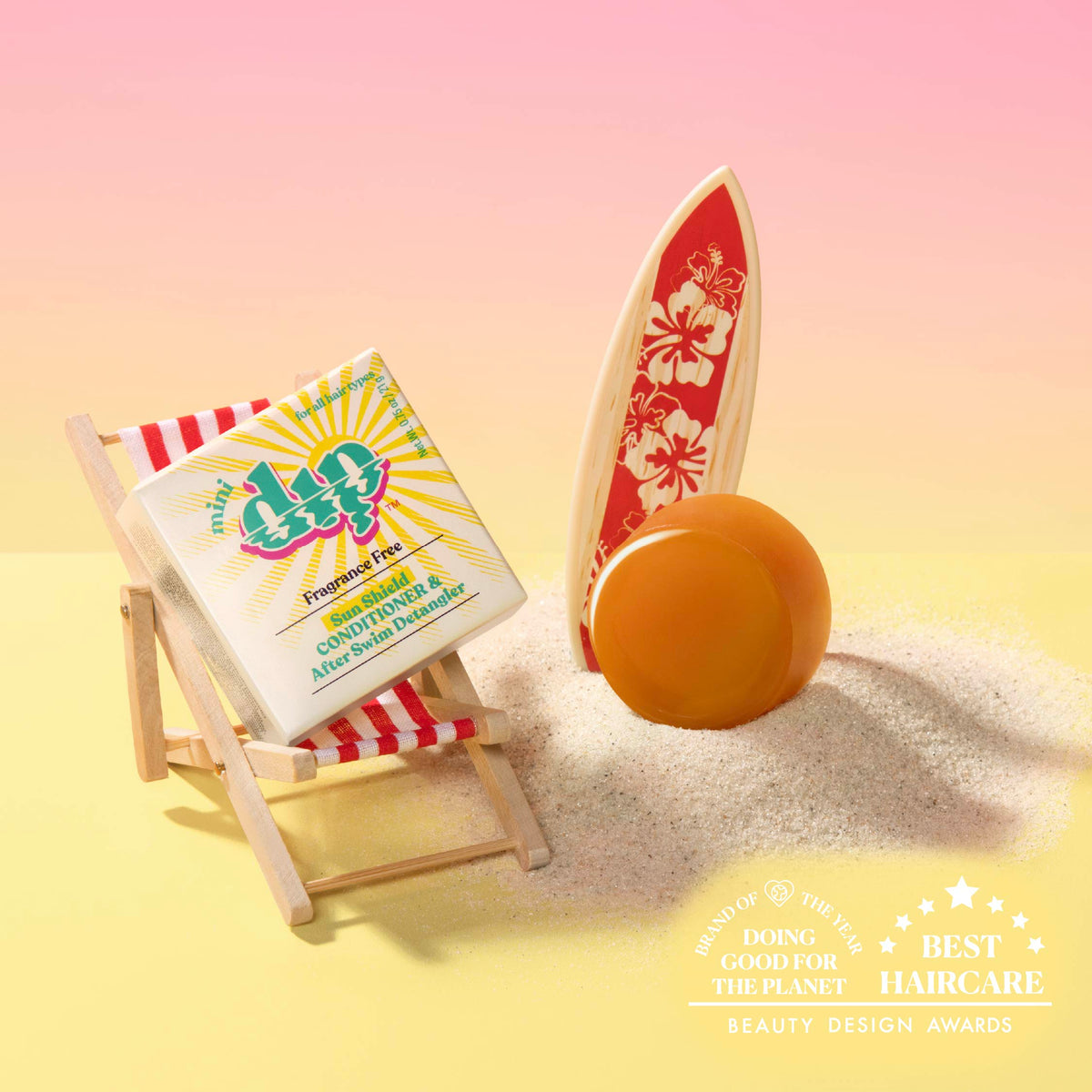Mini Dip Sun Shield: Conditioner Bar &amp; After Swim Detangler Fragrance Free