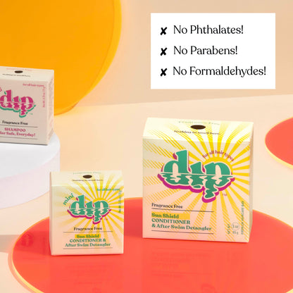 Mini Dip Sun Shield: Conditioner Bar &amp; After Swim Detangler Fragrance Free