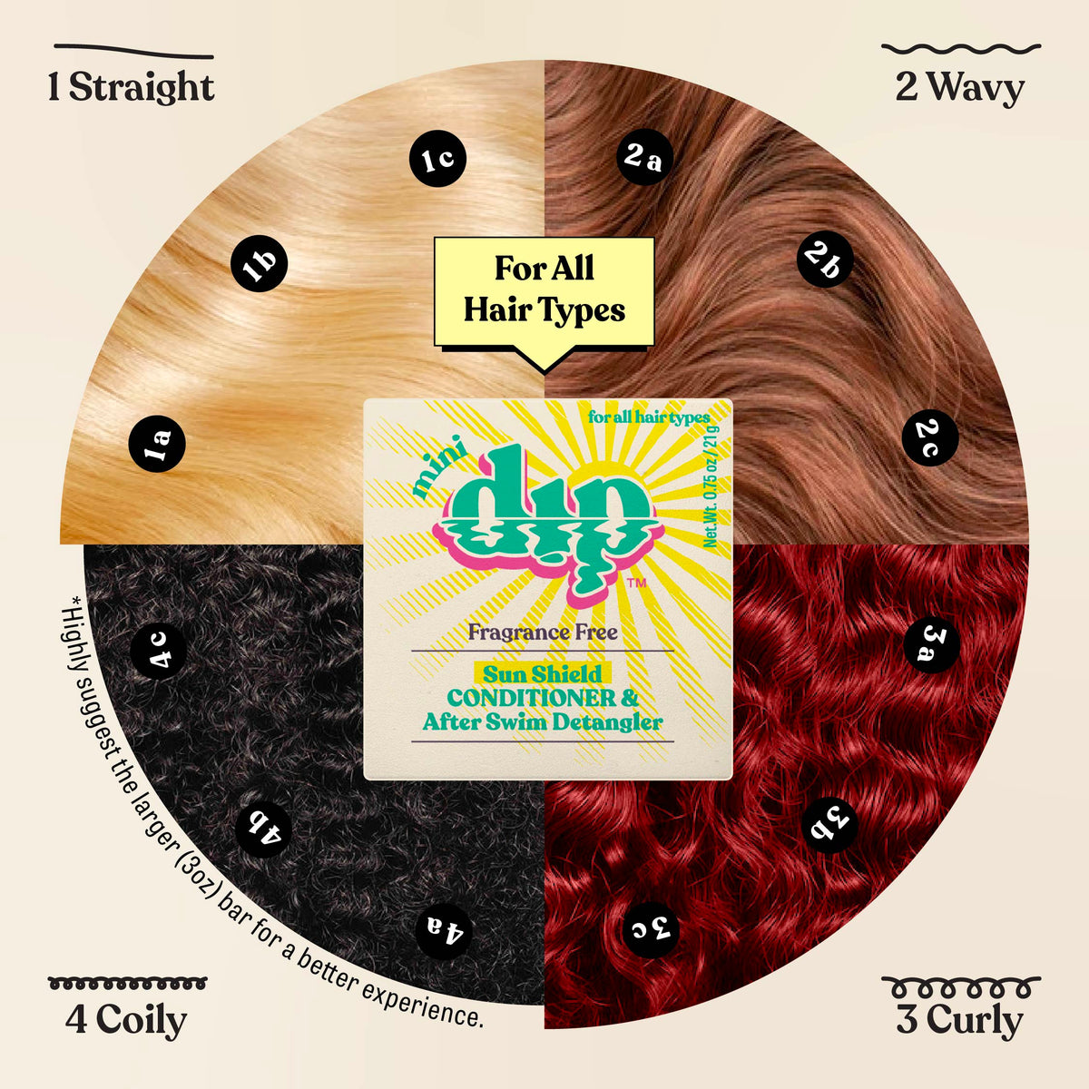 Mini Dip Sun Shield: Conditioner Bar &amp; After Swim Detangler Fragrance Free