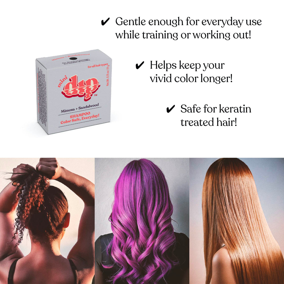 Mini Dip Shampoo Bar: Color Safe, Everyday - Mimosa &amp; Sandalwood