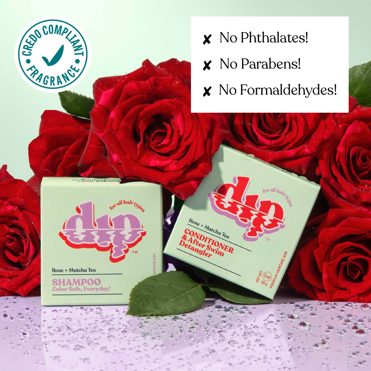Dip Conditioner Bar &amp; After Swim Detangler - Rose &amp; Matcha Tea