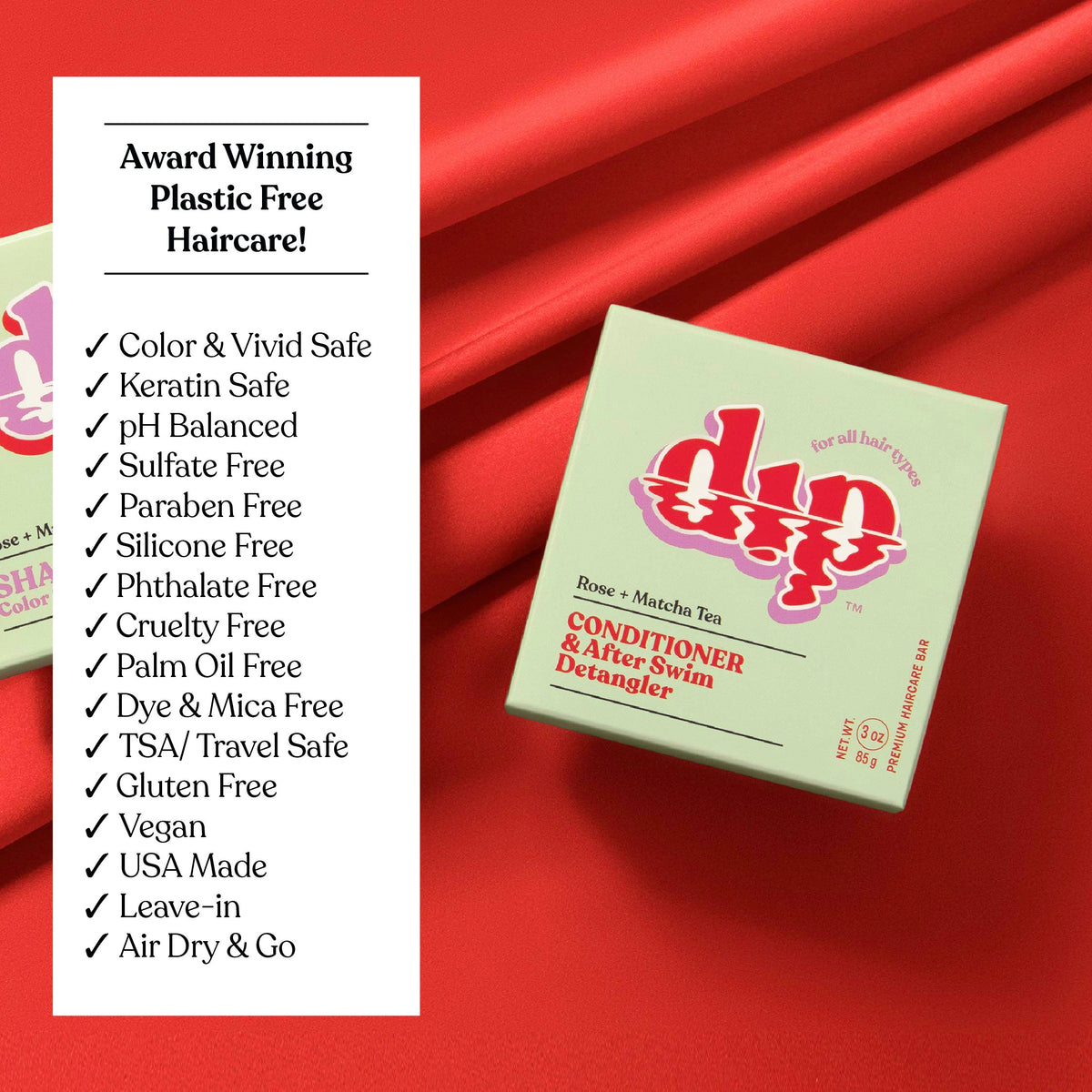 Dip Conditioner Bar &amp; After Swim Detangler - Rose &amp; Matcha Tea