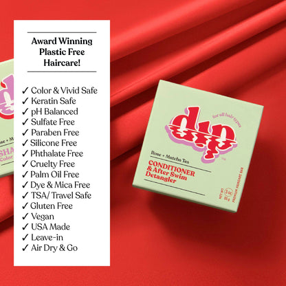 Dip Conditioner Bar &amp; After Swim Detangler - Rose &amp; Matcha Tea