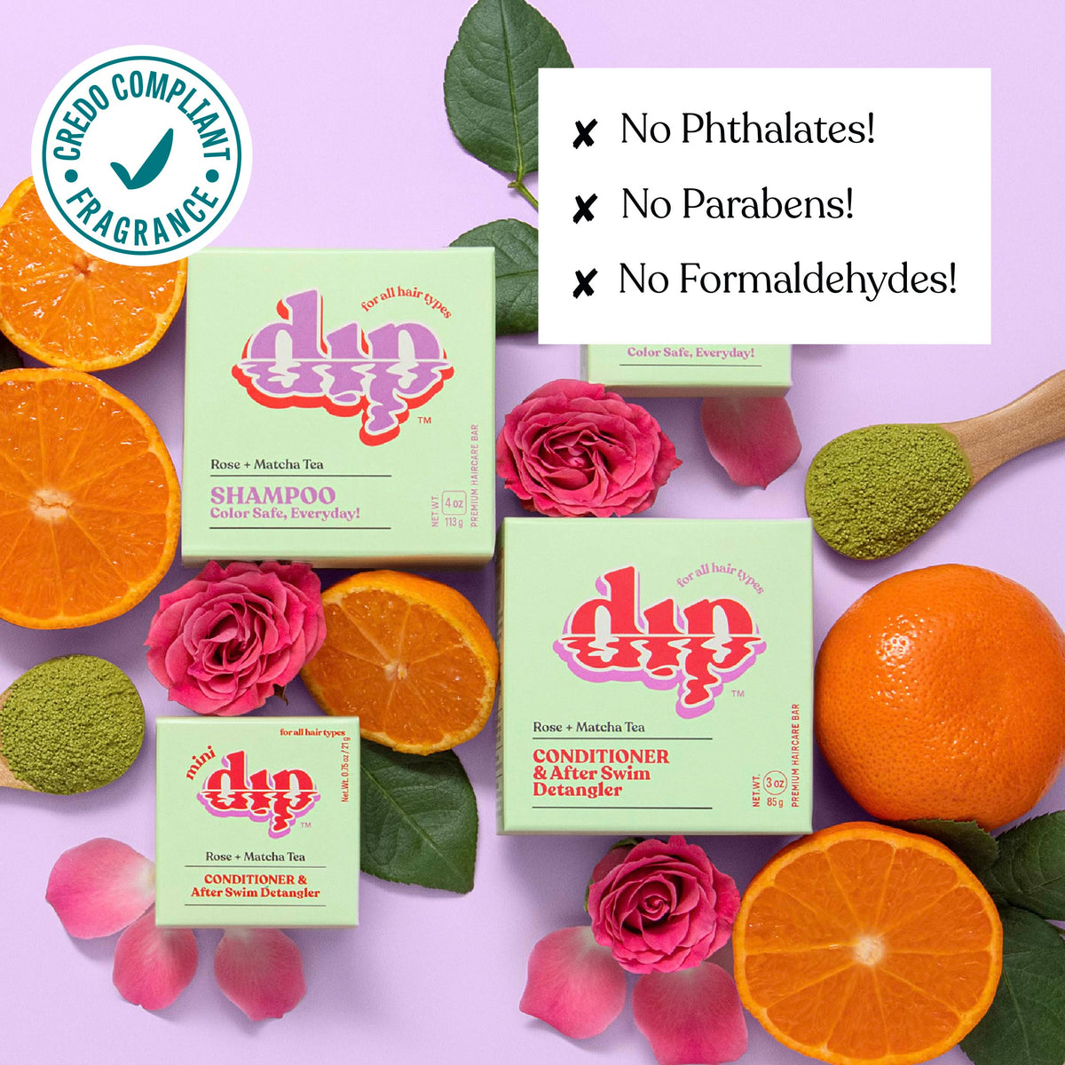 Mini Dip Conditioner &amp; After Swim Detangler - Rose &amp; Matcha Tea