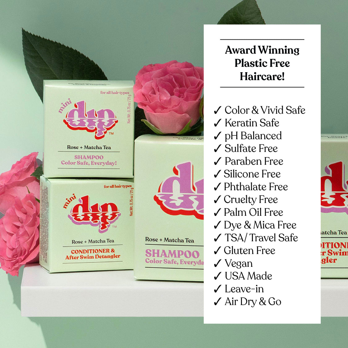 Mini Dip Conditioner &amp; After Swim Detangler - Rose &amp; Matcha Tea