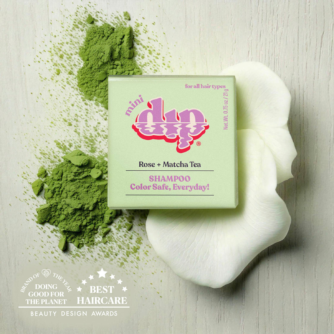 Mini Dip Shampoo Bar: Color Safe, Everyday - Rose &amp; Matcha Tea