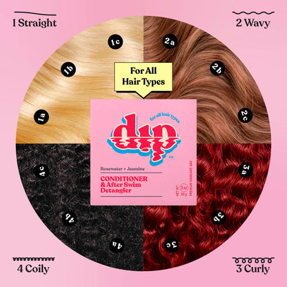 Dip Conditioner Bar &amp; After Swim Detangler - Rosewater &amp; Jasmine