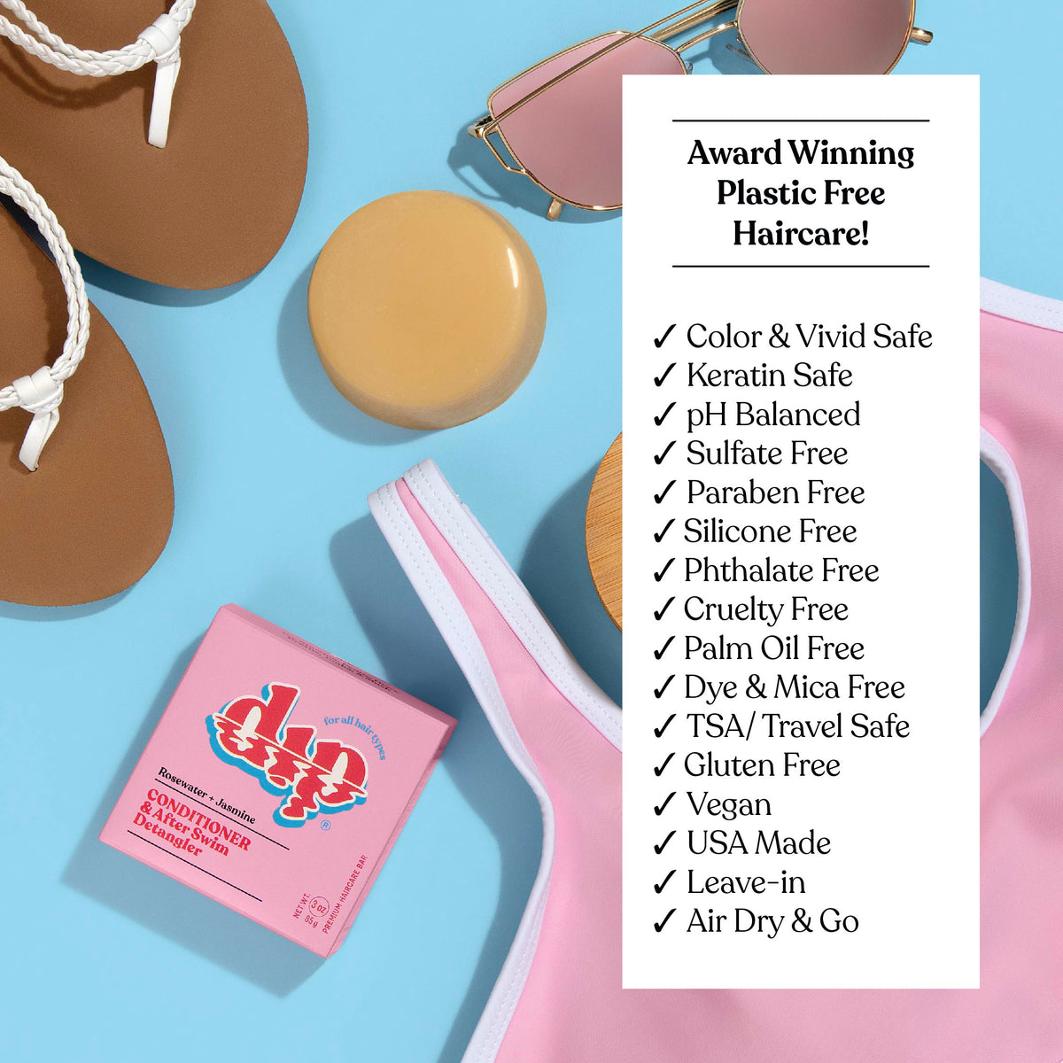 Mini Dip Conditioner &amp; After Swim Detangler - Rosewater &amp; Jasmine