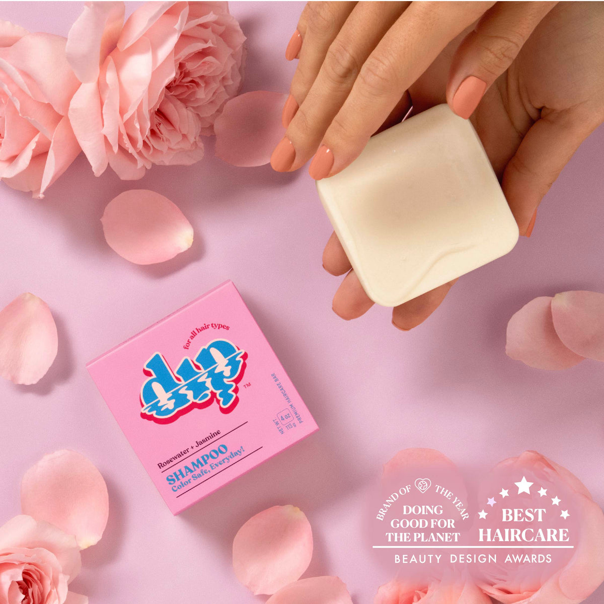 Dip Shampoo Bar: Color Safe, Everyday- Rosewater &amp; Jasmine