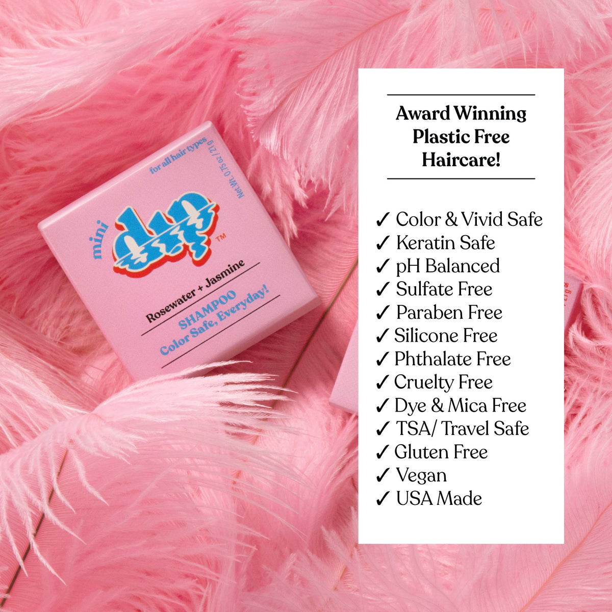 Mini Dip Shampoo Bar: Color Safe, Everyday - Rosewater &amp; Jasmine