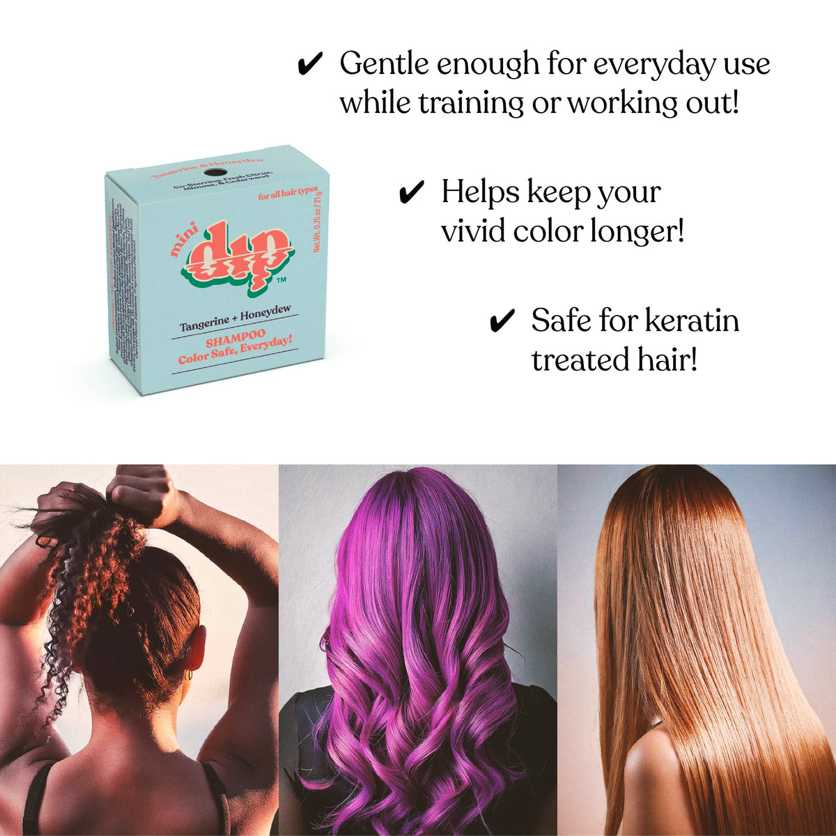Mini Dip Shampoo Bar: Color Safe, Everyday - Tangerine &amp; Honeydew