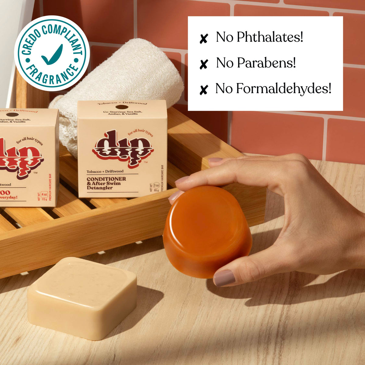 Dip Conditioner Bar &amp; After Swim Detangler - Tobacco &amp; Driftwood