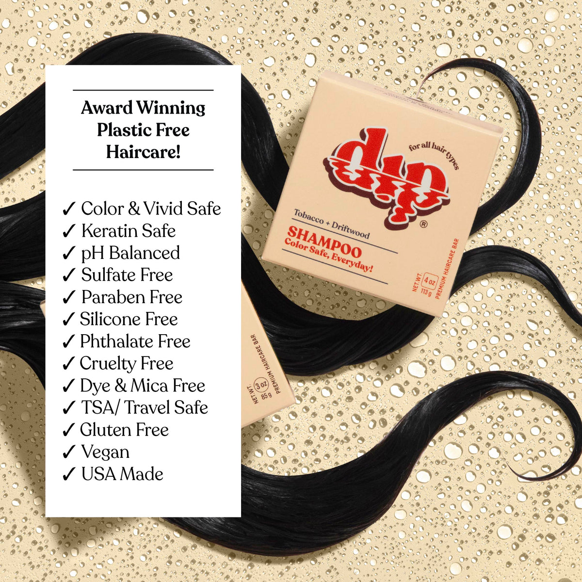 Dip Shampoo Bar: Color Safe, Everyday - Tobacco &amp; Driftwood