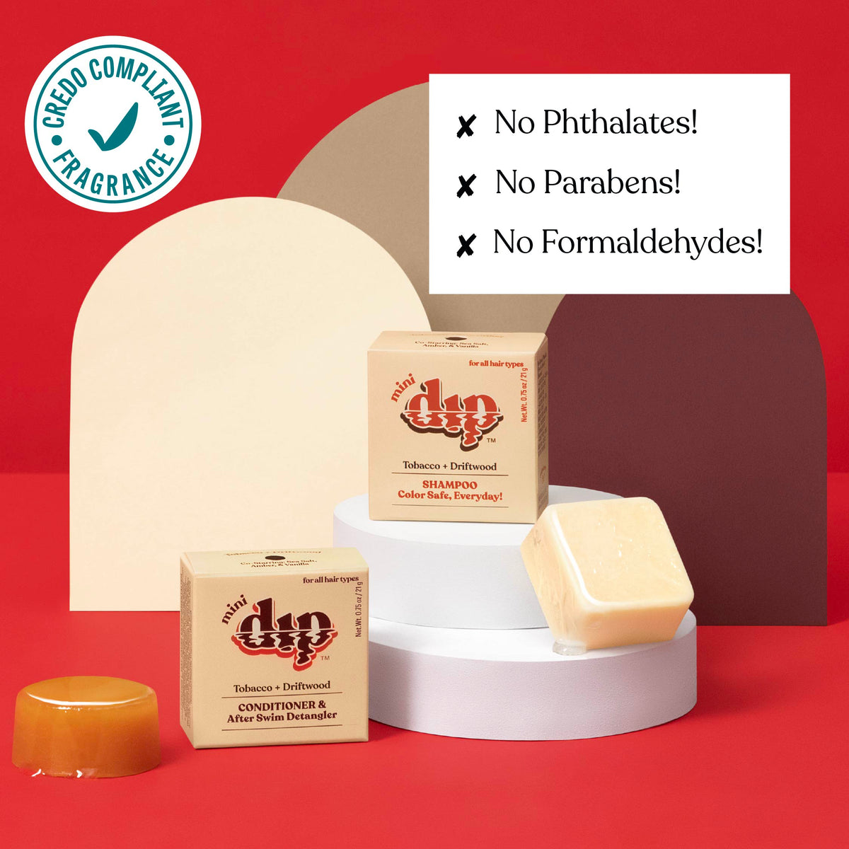 Mini Dip Shampoo Bar: Color Safe, Everyday - Tobacco &amp; Driftwood