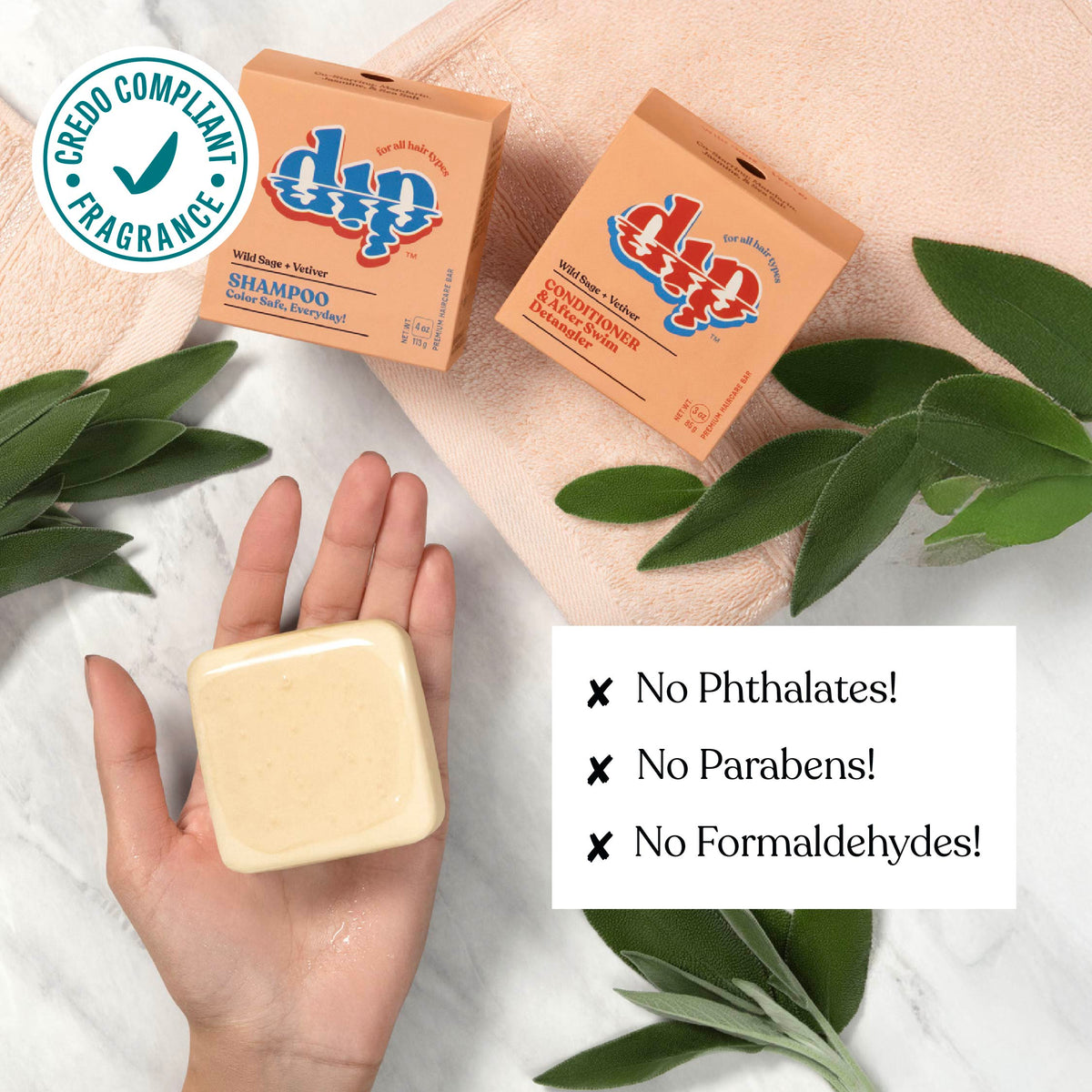 Dip Shampoo Bar: Color Safe, Everyday - Wild Sage &amp; Vetiver