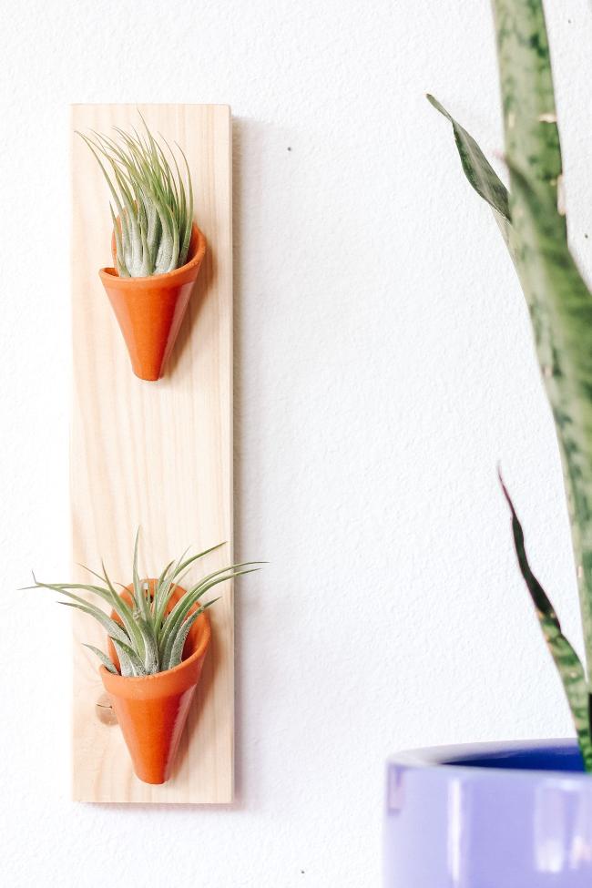 Carter + Rose Terracotta / With Plant Double Ceramic Wall Planter