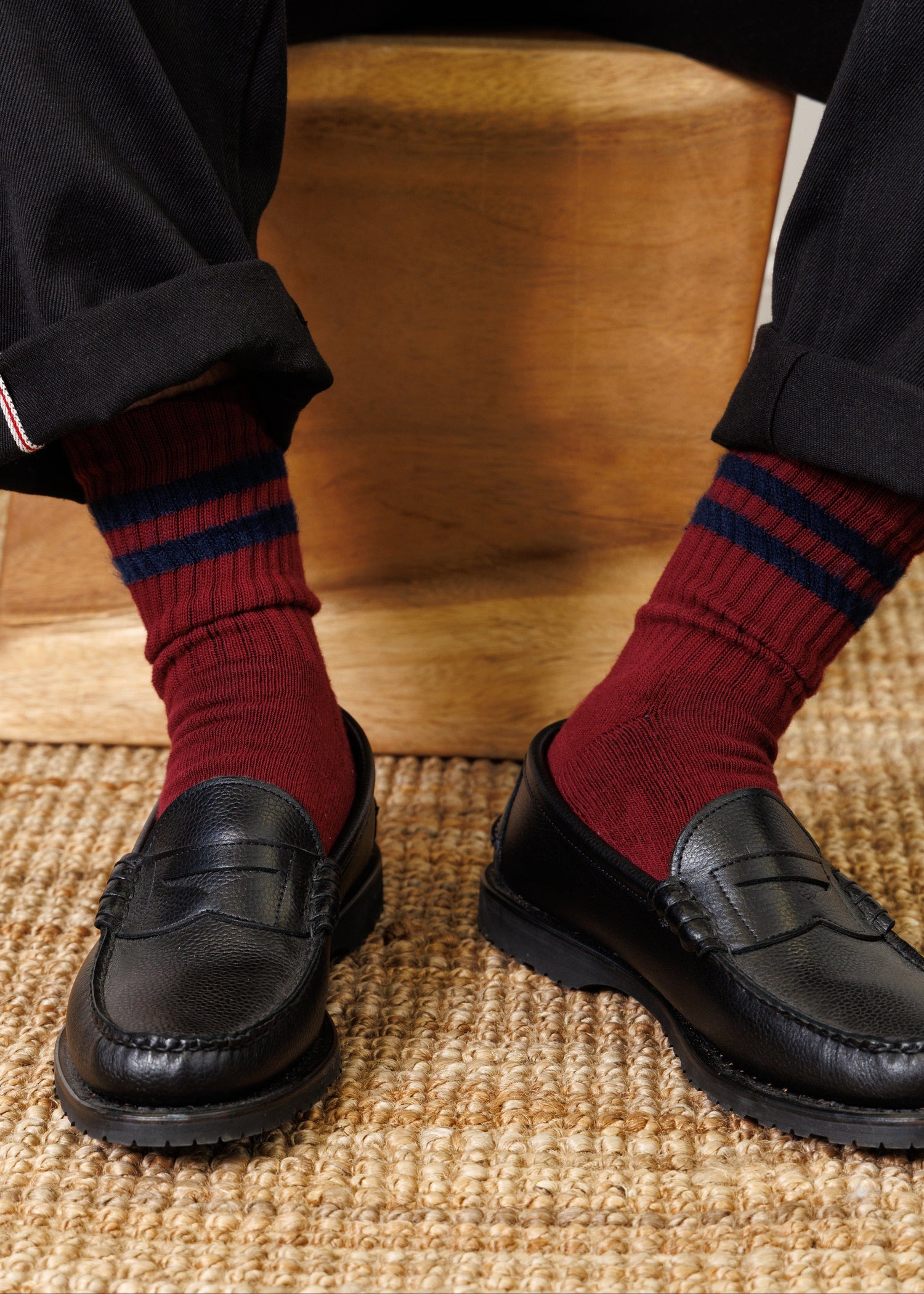 American Trench Socks The Retro Double Stripe