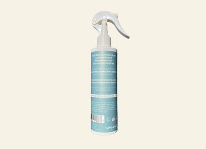 Spray bottle with a label on a white background