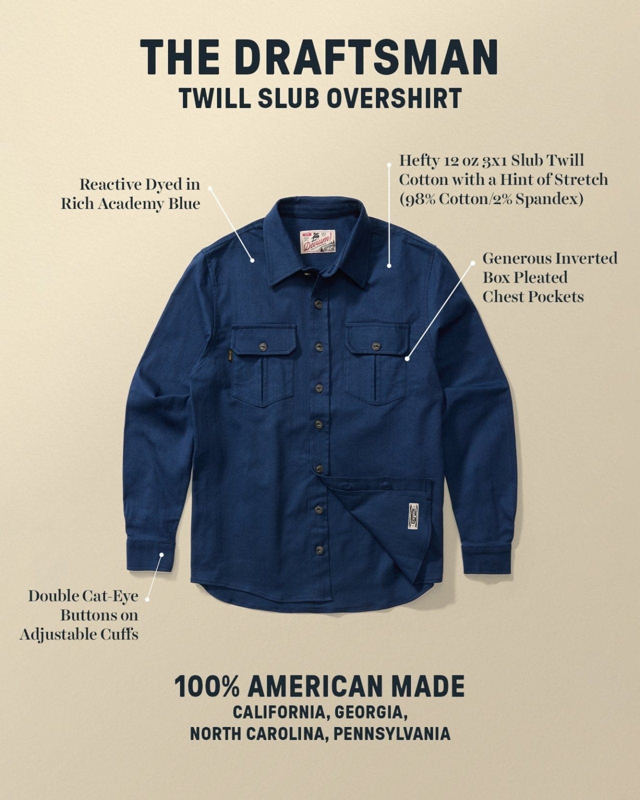 Devium Shirts Draftsman Twill Slub Overshirt