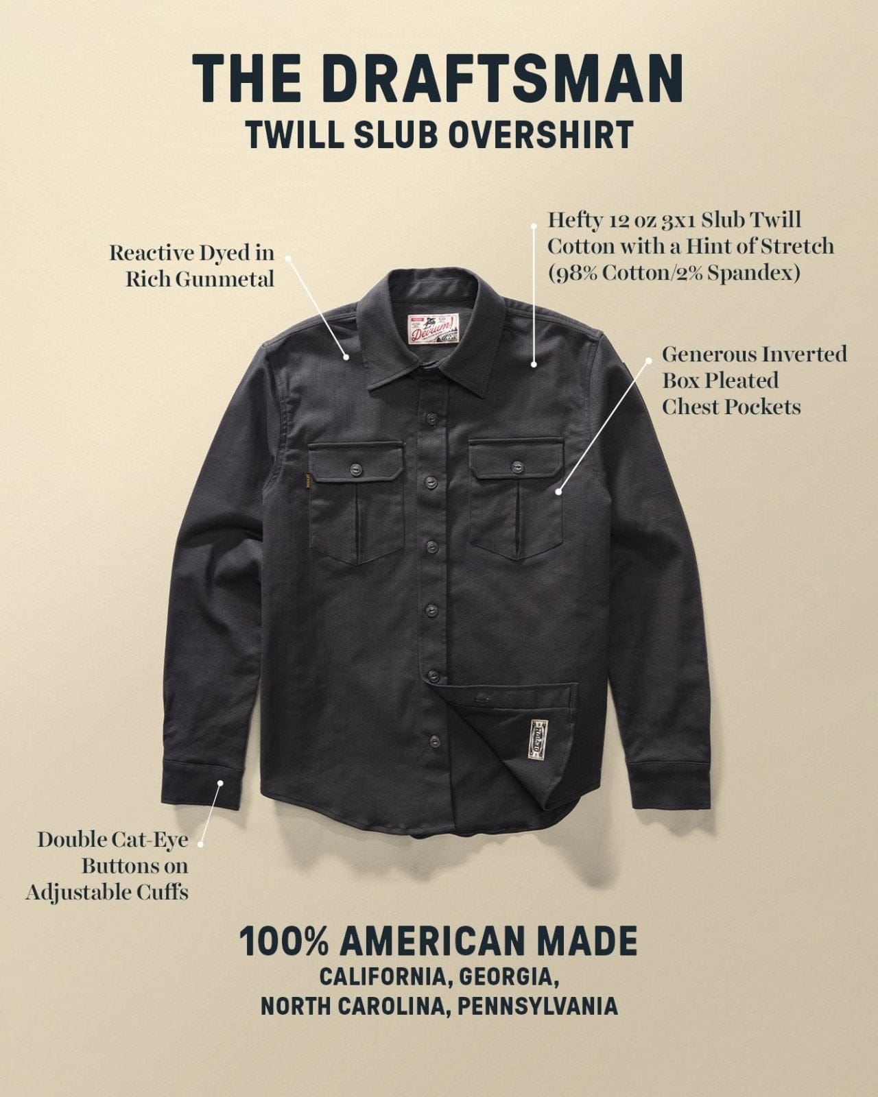 Devium Shirts Draftsman Twill Slub Overshirt