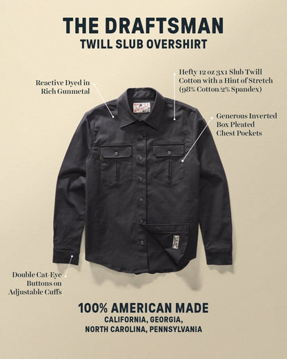 Devium Shirts Draftsman Twill Slub Overshirt