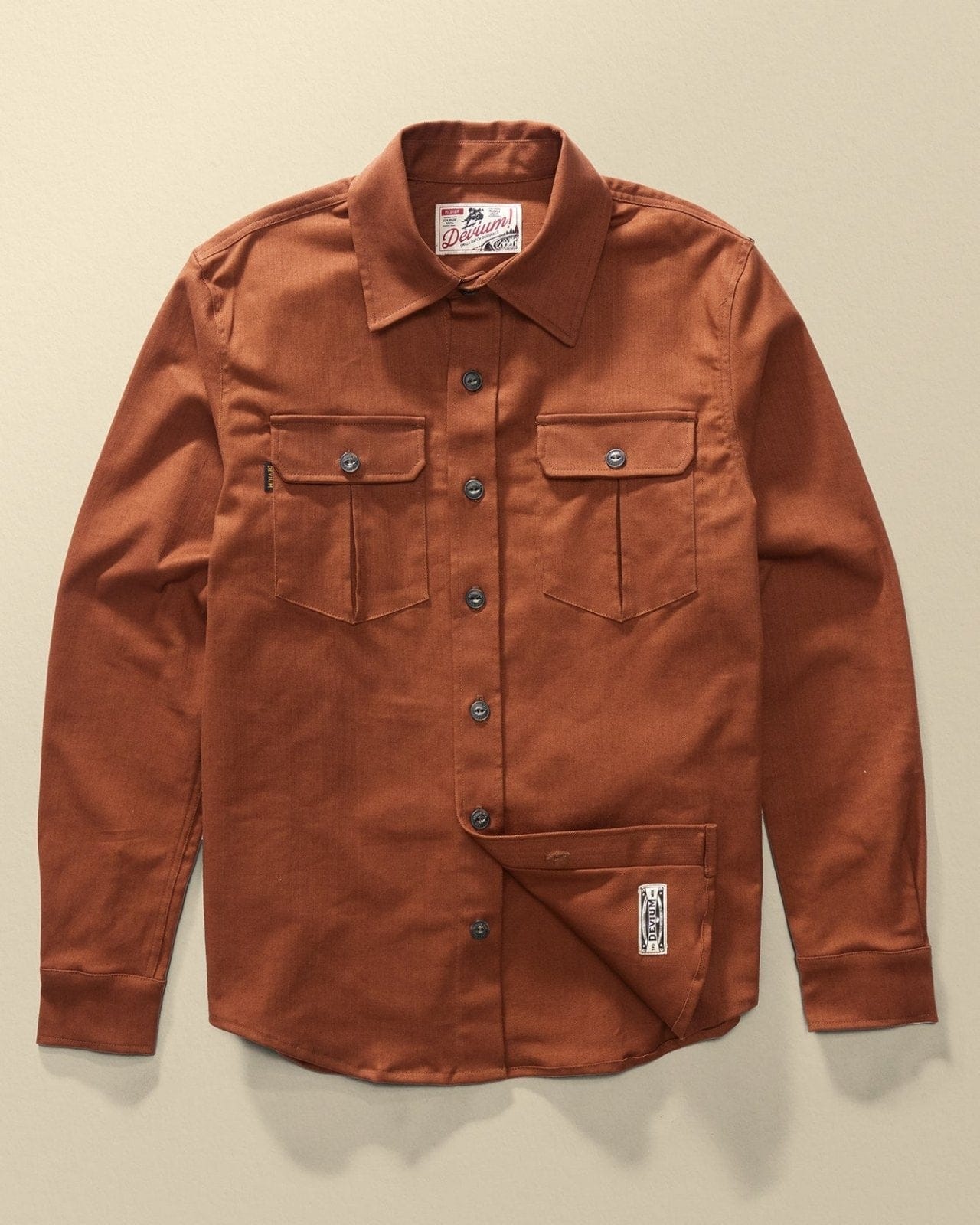 Devium Shirts Burnt Umber / S Draftsman Twill Slub Overshirt