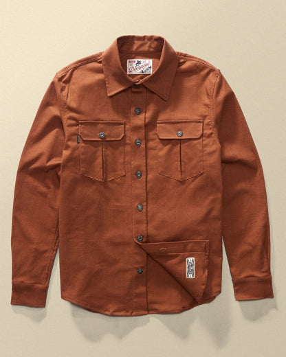 Devium Shirts Burnt Umber / S Draftsman Twill Slub Overshirt