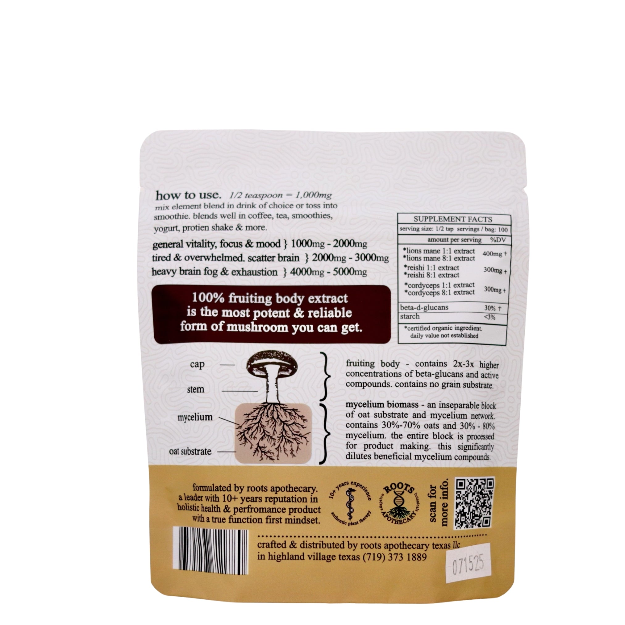Elemental Organic Mushroom Extract Blend