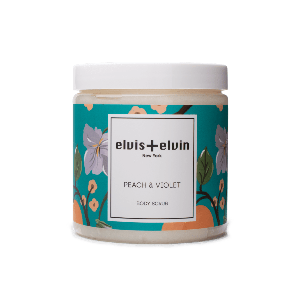 elvis+elvin Peach &amp; Violet Body Scrub with Dead Sea Salt 300ml - elvis+elvin